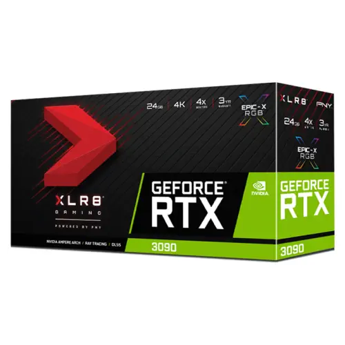 PNY GeForce RTX 3090 24GB XLR8 Gaming UPRISING EPIC-X RGB VCG309024TFXMPB 24GB GDDR6X 384Bit DX12 Gaming Ekran Kartı