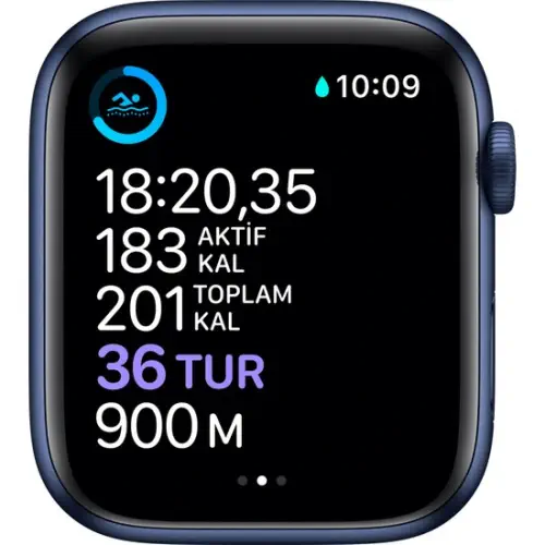 Apple Watch Seri 6 40mm GPS Mavi Alüminyum Kasa ve Koyu Lacivert Kordon MG143TU/A