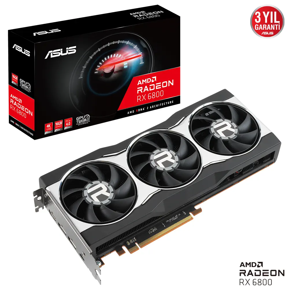 Asus Radeon RX 6800 RX6800-16G 16GB GDDR6 256Bit DX12 Gaming (Oyuncu) Ekran Kartı