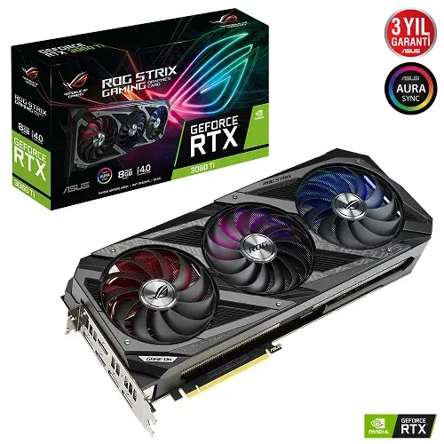Asus ROG Strix GeForce RTX 3060 Ti ROG-STRIX-RTX3060TI-8G-GAMING 8GB GDDR6 256Bit DX12 Gaming Ekran Kartı
