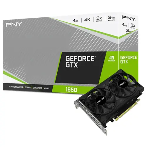 PNY GeForce GTX 1650 Dual Fan VCG16504D6DFPPB 4GB GDDR6 128Bit DX12 Gaming Ekran Kartı