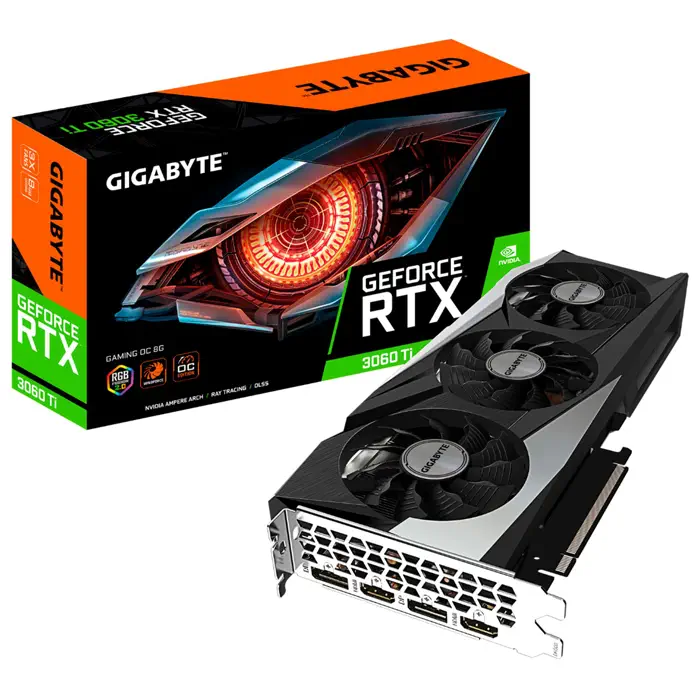 Gigabyte GeForce RTX 3060 Ti Gaming OC 8G LHR GV-N306TGAMING OC PRO-8GD 8GB GDDR6 256Bit DX12 Gaming Ekran Kartı