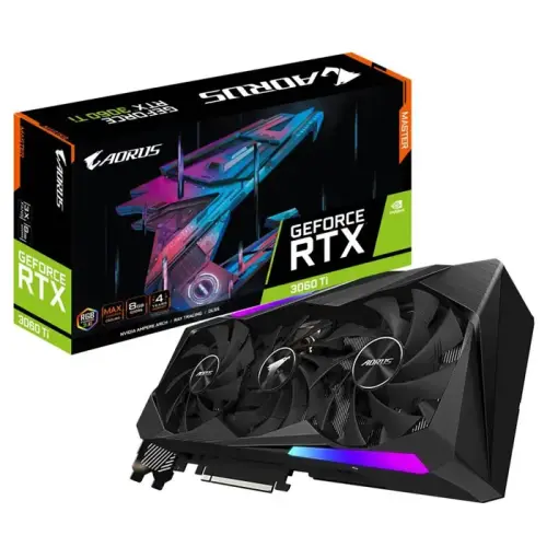 Gigabyte Aorus GeForce RTX 3060 Ti Master 8G LHR GV-N306TAORUS M-8GD 8GB GDDR6 256Bit DX12 Gaming Ekran Kartı