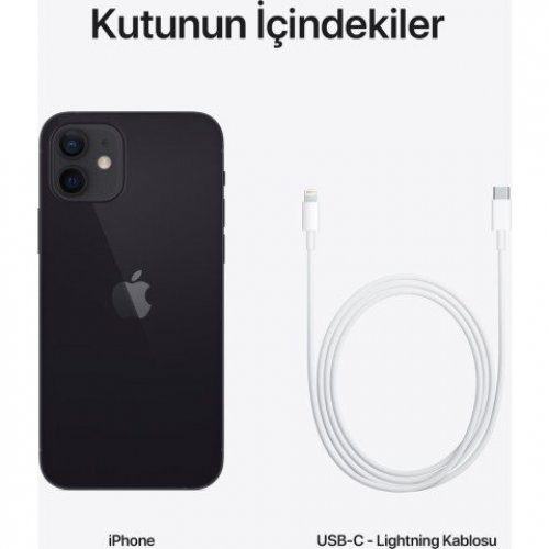 iPhone 12 mini 256GB MGE93TU/A Siyah Cep Telefonu - Distribütör Garantili