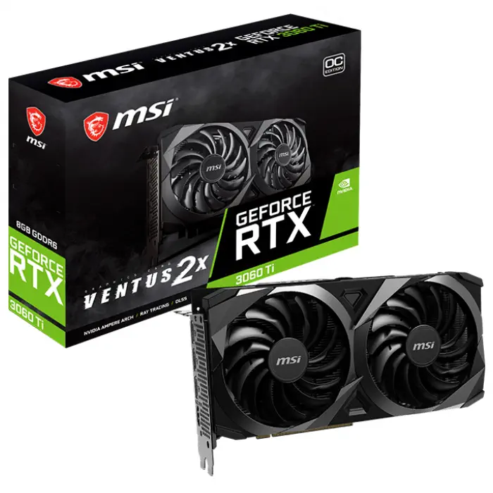 MSI GeForce RTX 3060 Ti Ventus 2X OC 8GB GDDR6 256Bit DX12 Gaming (Oyuncu) Ekran Kartı