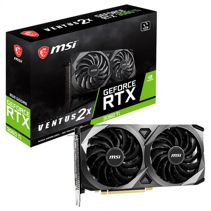 MSI GeForce RTX 3060 Ti Ventus 2X 8GB GDDR6 256Bit DX12 Gaming (Oyuncu) Ekran Kartı