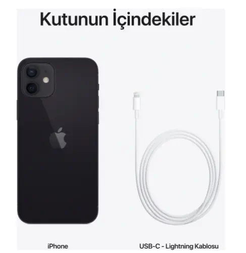 iPhone 12 64GB MGJ53TU/A Siyah Cep Telefonu - Apple Türkiye Garantili