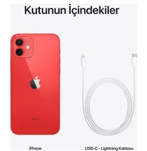 iPhone 12 64GB MGJ73TU/A Kırmızı Cep Telefonu - Apple Türkiye Garantili