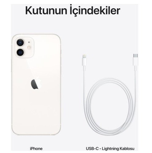 iPhone 12 64GB MGJ63TU/A Beyaz Cep Telefonu - Apple Türkiye Garantili