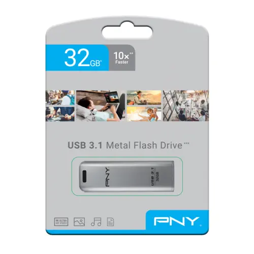 PNY Elite Steel 32GB USB 3.1 Flash Bellek (FD32GESTEEL31G-EF)