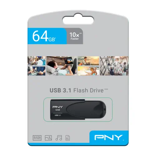 PNY Attaché 4 64GB USB 3.1 Flash Bellek (FD64GATT431KK-EF)