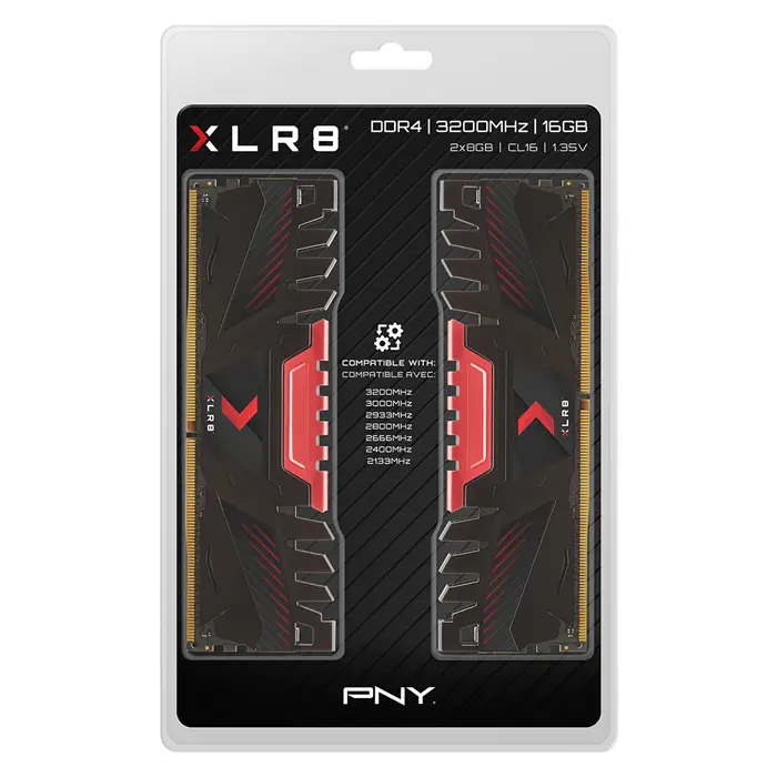 PNY XLR8 16GB (2x8GB) 3200MHz CL16 DDR4 Gaming Ram (MD16GK2D4320016AXR)