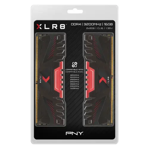 PNY XLR8 16GB (2x8GB) 3200MHz CL16 DDR4 Gaming Ram (MD16GK2D4320016AXR)