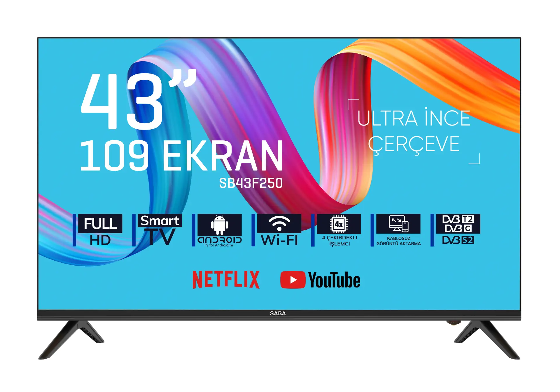 SABA SB43F250 43 inç 109 Ekran Frameless Full HD Android Smart LED TV