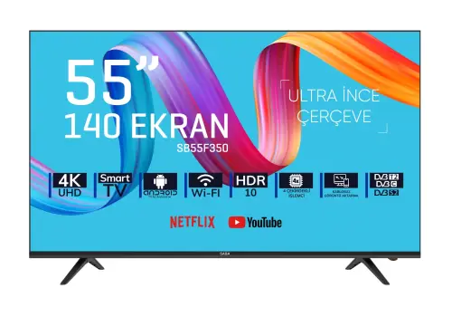 SABA SB55F350 55 inç 140 Ekran Frameless Ultra HD Android Smart LED TV