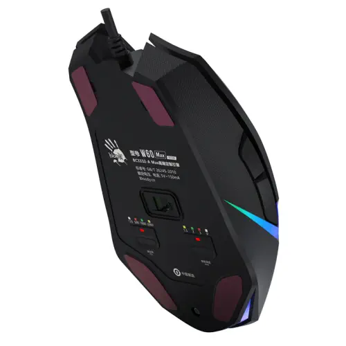 Bloody W60 Max 10.000 CPI 10 Tuş Optik RGB Kablolu Siyah Gaming (Oyuncu) Mouse