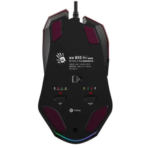 Bloody W60 Max 10.000 CPI 10 Tuş Optik RGB Kablolu Kırmızı Gaming (Oyuncu) Mouse