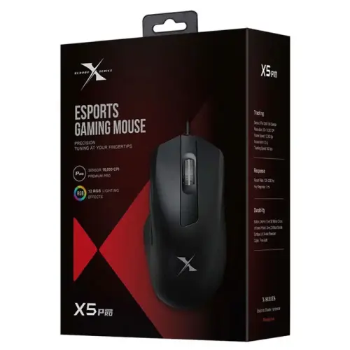 Bloody X5 Pro 16.000 CPI 9 Tuş Optik RGB Kablolu Siyah Gaming (Oyuncu) Mouse