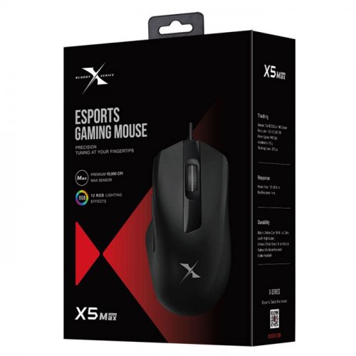 Bloody X5 Max 10.000 CPI 9 Tuş Optik RGB Kablolu Siyah Gaming (Oyuncu) Mouse