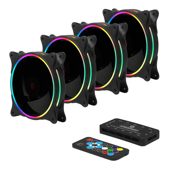 Frisby FCL-F1264B 4x120mm Double Slim Ring RGB Kasa Fanı