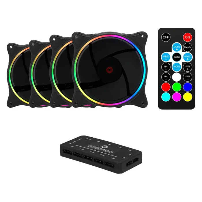 Frisby FCL-F1264B 4x120mm Double Slim Ring RGB Kasa Fanı