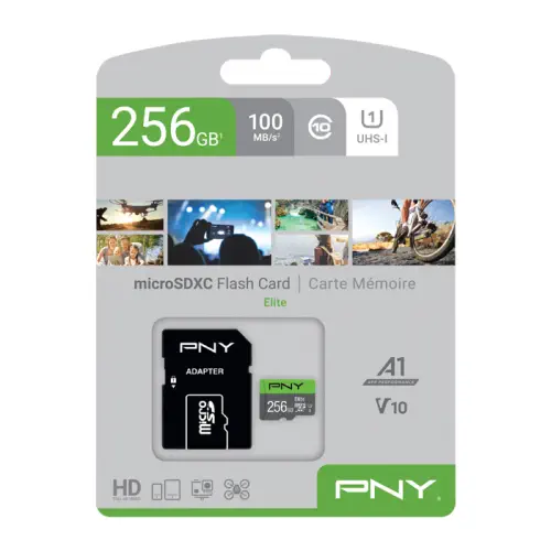 PNY Elite MicroSDXC 256GB 100MB/s Class 10 MicroSD Hafıza Kartı (P-SDU256V11100EL-GE)