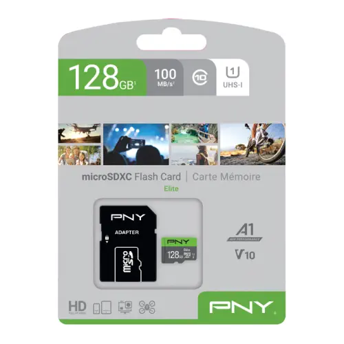 PNY Elite MicroSDXC 128GB 100MB/s Class 10 MicroSD Hafıza Kartı (P-SDU128V11100EL-GE)