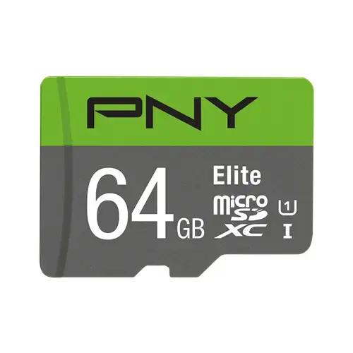 PNY Elite MicroSDXC 64GB 100MB/s Class 10 MicroSD Hafıza Kartı (P-SDUX64U185GW-GE)