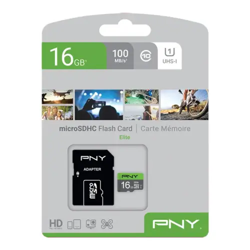 PNY Elite MicroSDHC 16GB 100MB/s Class 10 MicroSD Hafıza Kartı (P-SDU16GU185GW-GE)