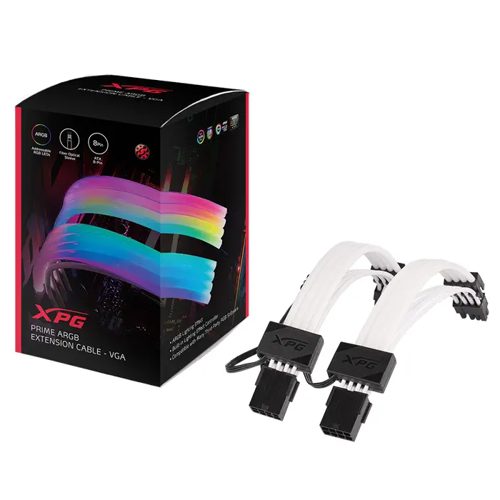XPG ARGBEXCABLE-VGA-BKCWW VGA 8+8 Pin ARGB Uzatma Kablosu