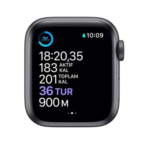 Apple Watch Seri 6 40mm GPS Space Gray Alüminyum Kasa ve Siyah Spor Kordon MG133TU/A