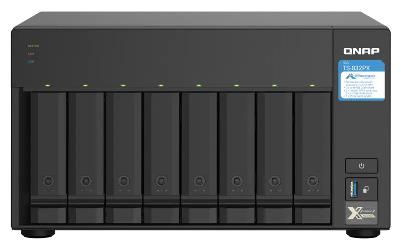 Qnap TS-832PX 4GB  8 Yuvalı Nas Depolama Ünitesi 