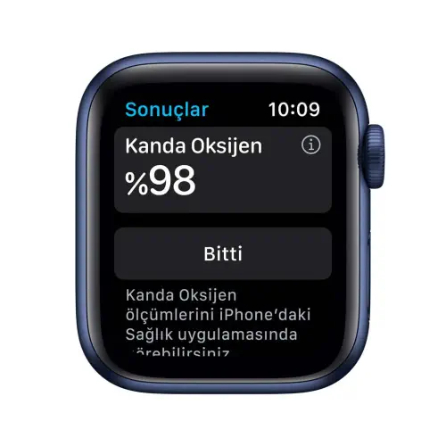 Apple Watch Seri 6 44mm GPS Mavi Alüminyum Kasa ve Koyu Lacivert Kordon M00J3TU/A