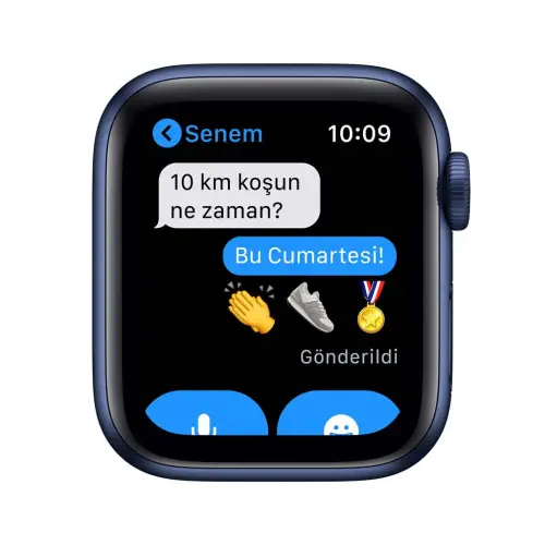 Apple Watch Seri 6 44mm GPS Mavi Alüminyum Kasa ve Koyu Lacivert Kordon M00J3TU/A