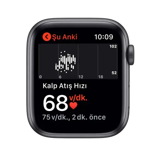 Apple Watch SE 44mm GPS Space Gray Alüminyum Kasa ve Siyah Spor Kordon MYDT2TU/A