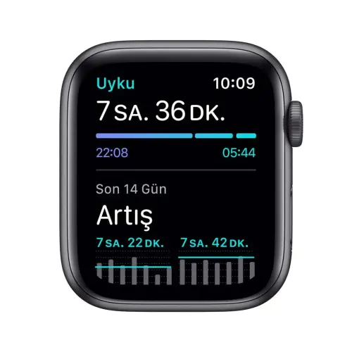 Apple Watch SE 44mm GPS Space Gray Alüminyum Kasa ve Siyah Spor Kordon MYDT2TU/A