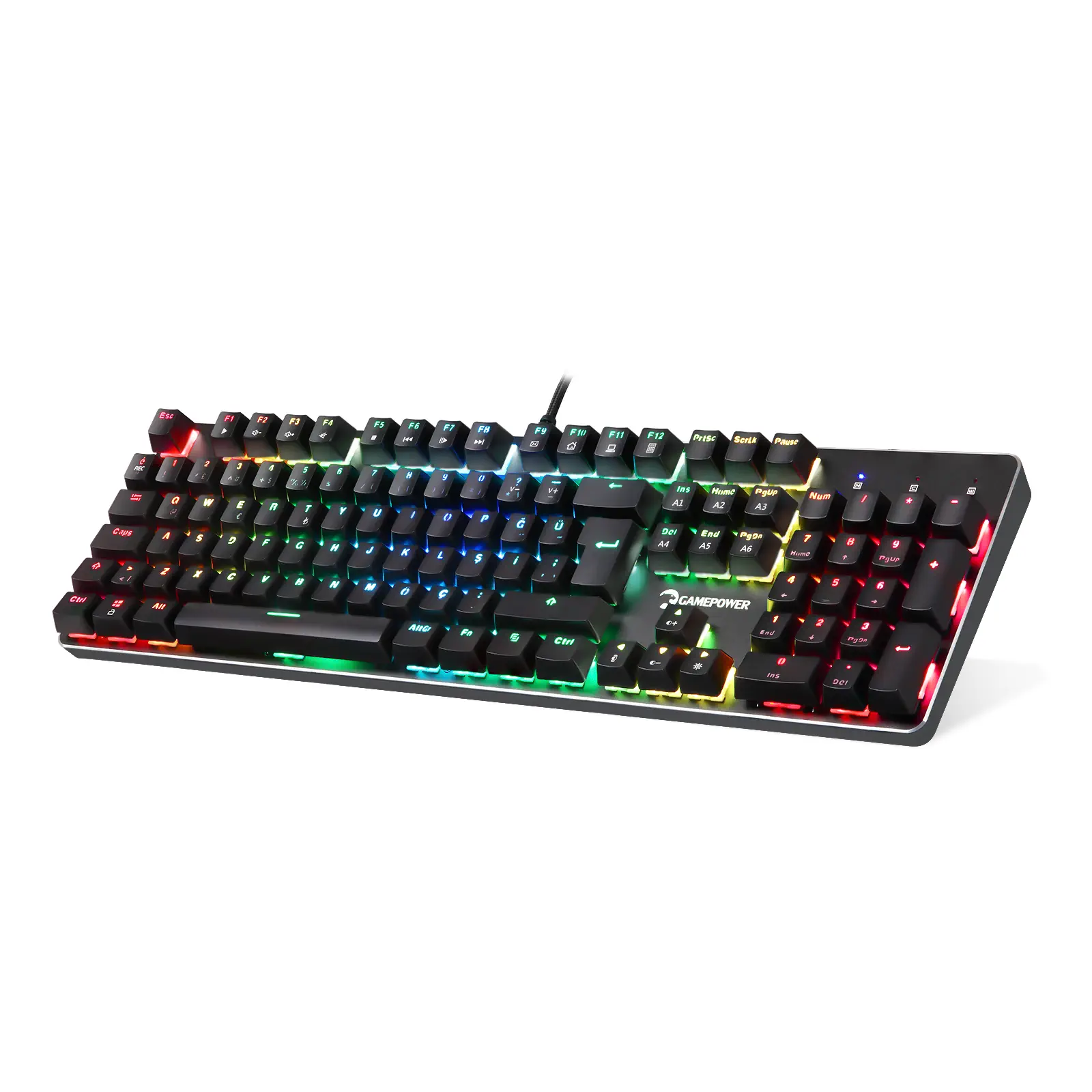 GamePower Ogre RGB Outemu Red Switch Türkçe Q USB Mekanik Gaming Klavye
