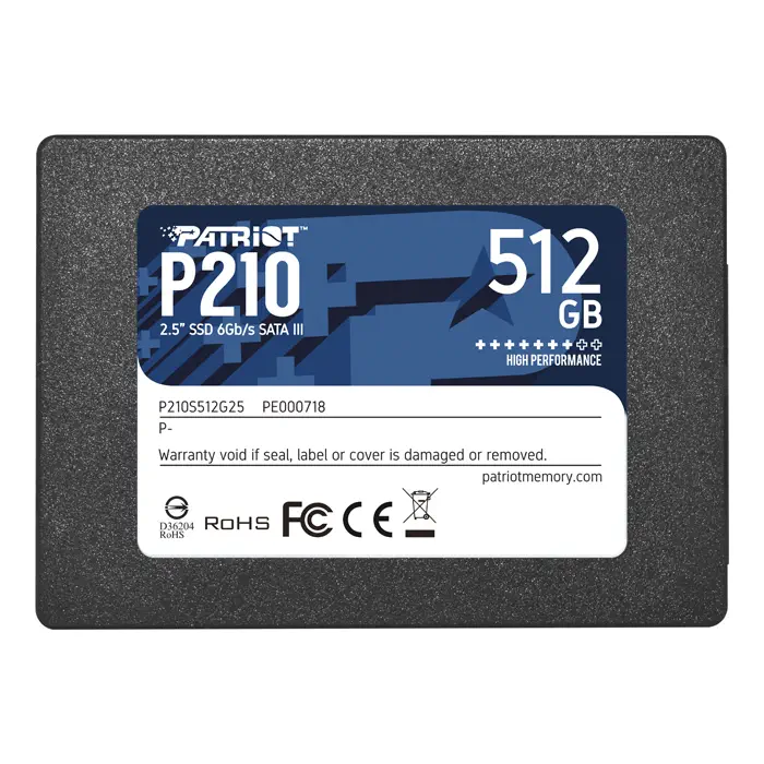 Patriot P210 P210S512G25 512GB 520/430MB/s 2.5″ SATA 3 SSD Disk