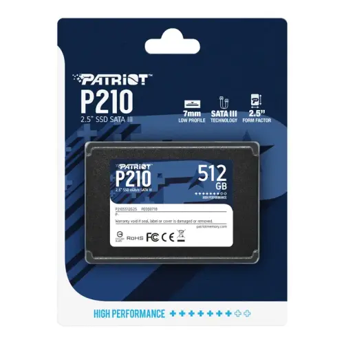 Patriot P210 P210S512G25 512GB 520/430MB/s 2.5″ SATA 3 SSD Disk