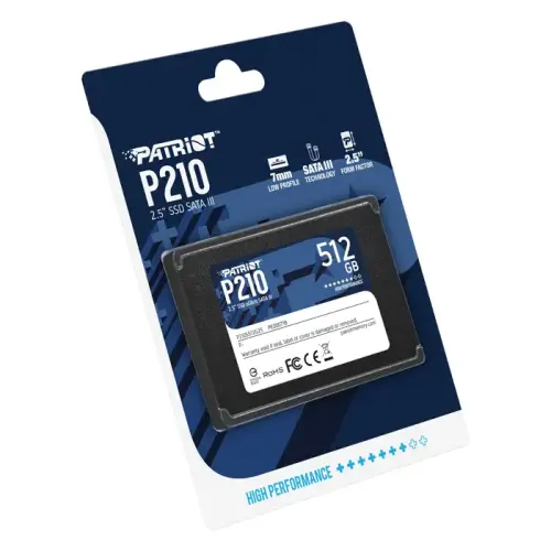 Patriot P210 P210S512G25 512GB 520/430MB/s 2.5″ SATA 3 SSD Disk