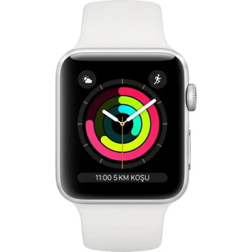 Apple Watch Seri 3 GPS 42 mm Gümüş Rengi Alüminyum Kasa ve Beyaz Spor Kordon - MTF22TU/A Apple Türkiye Garantili