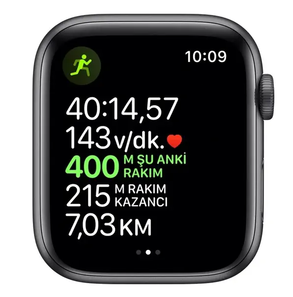 Apple Watch Seri 5 44mm GPS Space Grey Alüminyum Kasa ve Siyah Spor Kordon MWVF2TU/A