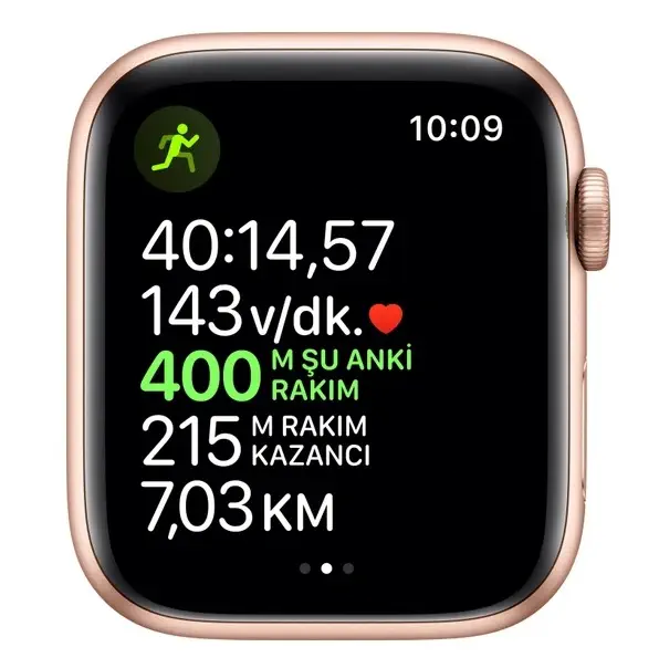 Apple Watch Series 5 GPS 44 mm MWVE2TU/A Altın Rengi Alüminyum Kasa ve Spor Kordon Akıllı Saat
