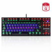 GamePower Warlock Compact Mekanik Red Switch Türkçe Q USB Gaming Klavye