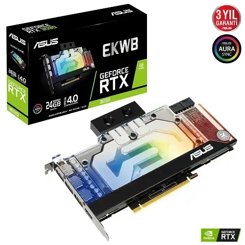 Asus EKWB GeForce RTX 3090 RTX3090-24G-EK 24GB GDDR6X 384Bit DX12 Gaming (Oyuncu) Ekran Kartı