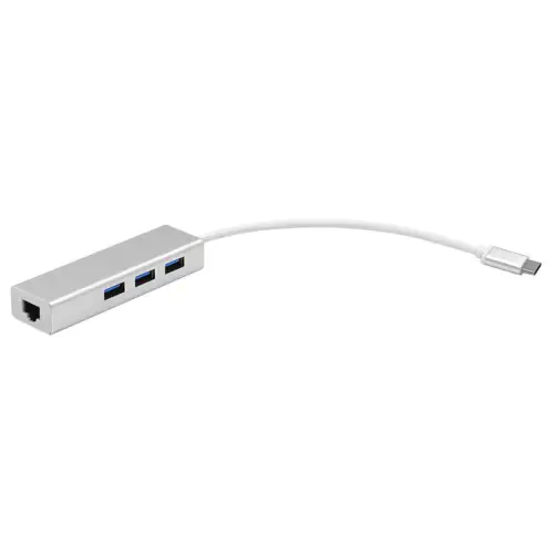 Frisby FA-7666TC Type C To 3 Port USB 3.0 + Gigabit Ethernet Adaptör