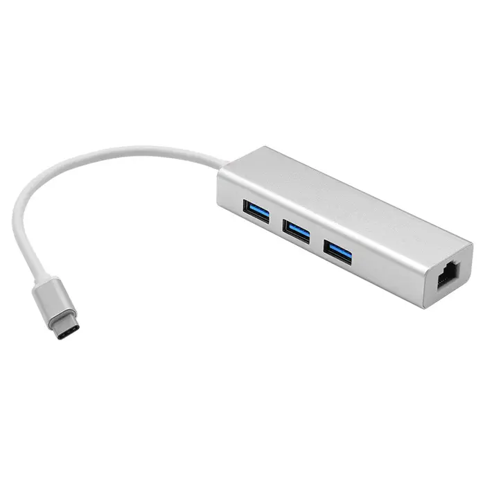 Frisby FA-7666TC Type C To 3 Port USB 3.0 + Gigabit Ethernet Adaptör