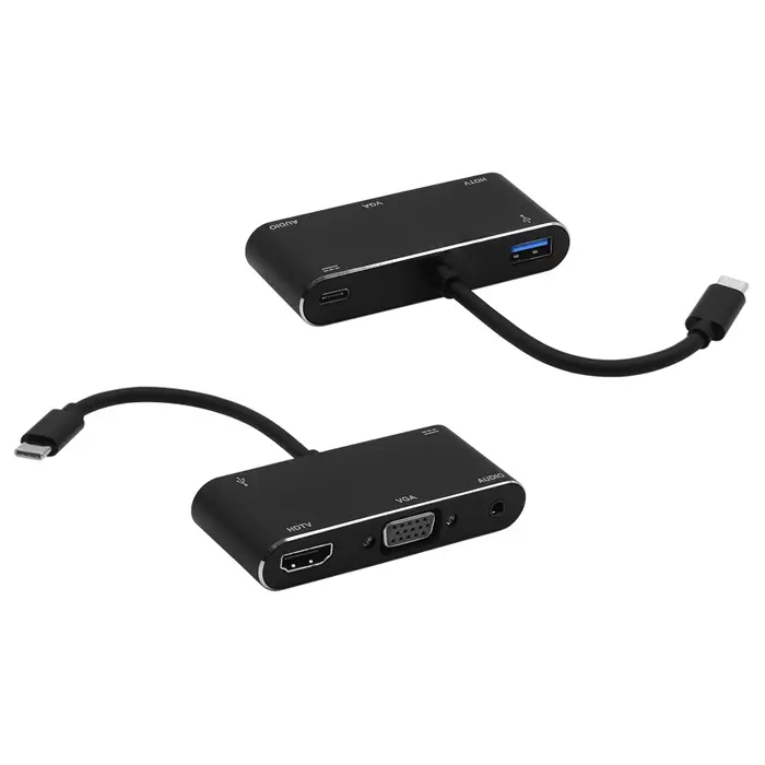 Frisby FA-7664TC USB Type-C - HDMI + VGA + SES + USB 3.0 + PD Şarj Adaptör