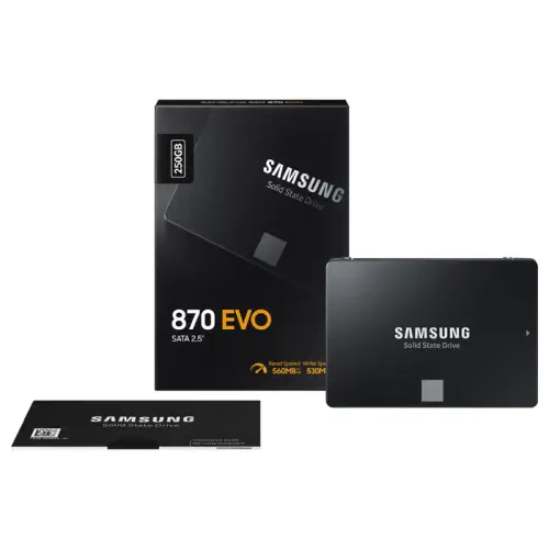 Samsung 870 EVO MZ-77E250BW 250GB 560/530MB/s 2.5″ SATA 3 SSD Disk