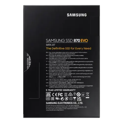 Samsung 870 EVO MZ-77E250BW 250GB 560/530MB/s 2.5″ SATA 3 SSD Disk